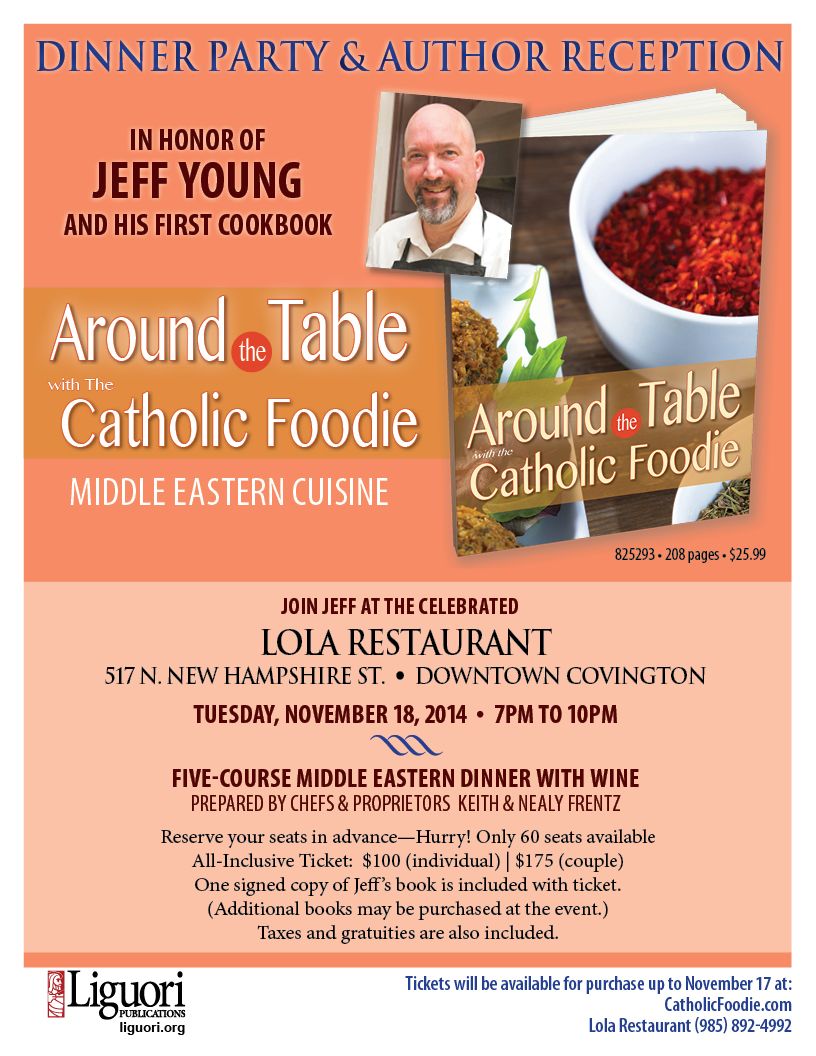 Catholic Foodie "Book Launch" Menu and Dinner Party Details